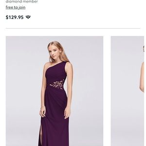 Plum colored David’s bridal dress Size 6